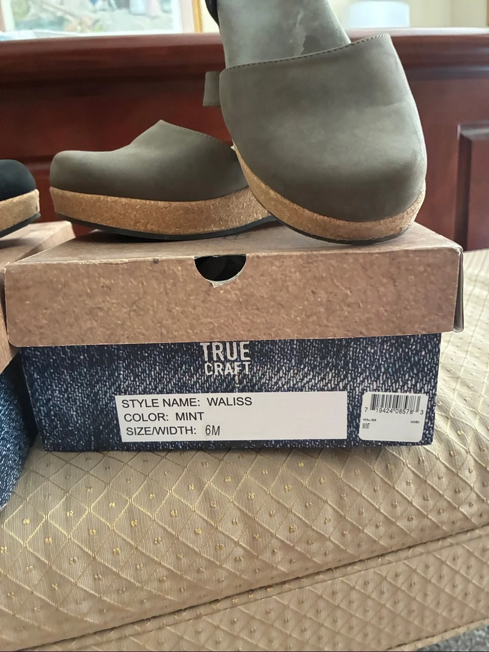 True Craft Women’s Black and Mint Cork Wedge Sandals Two Pairs!!!